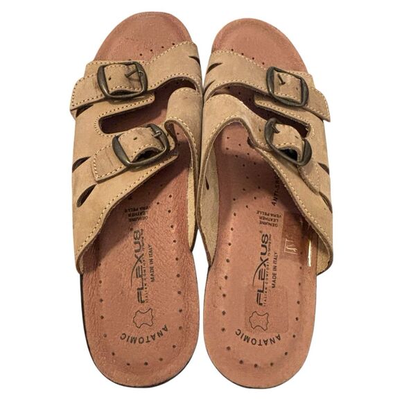 Flexus by‎ Spring Step Women's Size 40 (9.5) Leather Slip On Sandals ITALY - Picture 4 of 16